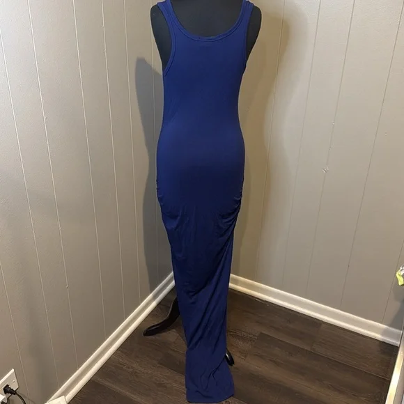Victoria's Secret Women’s Small Blue Ruched Side Sleeveless Stretch Maxi Dress - Picture 5 of 8